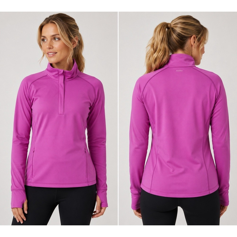 Women's medium Mondetta‎ Performance Luxury Active 1/4 Zip Pullover Top Purple